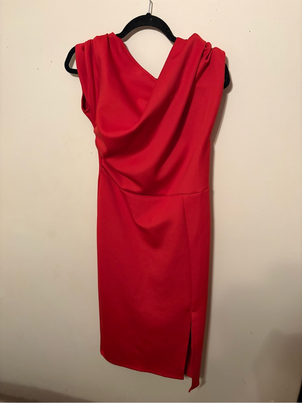 Red Draped Sheath Dress - Unbranded